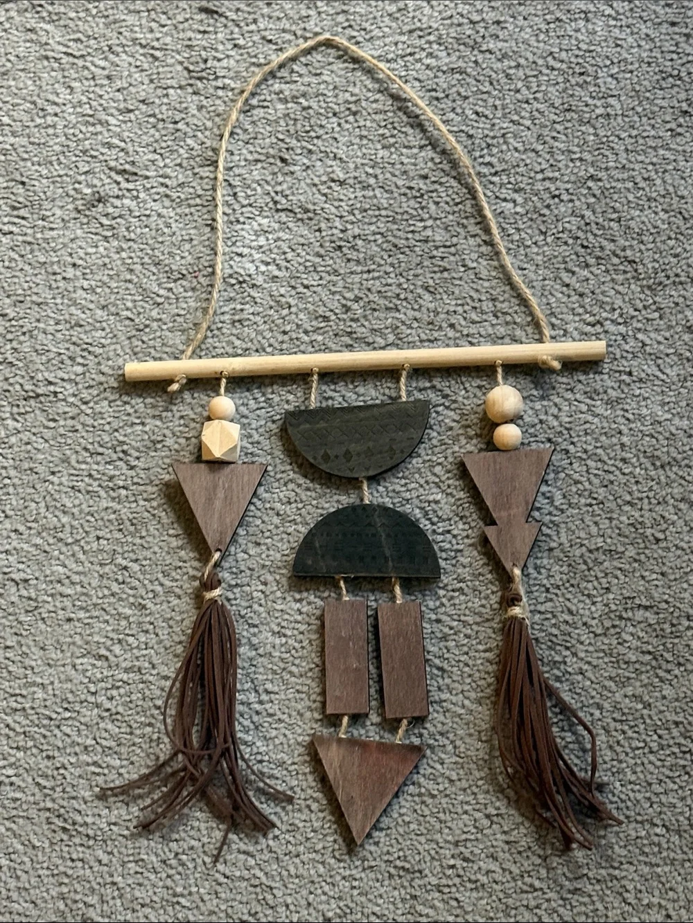 Boho Geometric Wooden Wall Hanging!